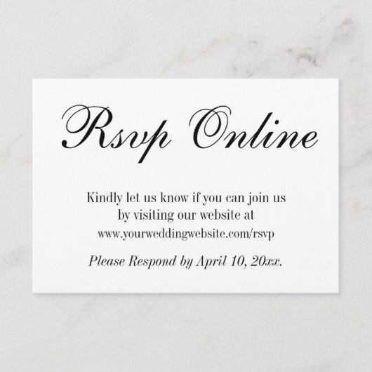 Bindende RSVP Online Eenvoudig elegant Kraft Paper Informatiekaartje (Voorkant)
