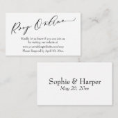 Bindende RSVP Online Elegant Luxury Script Font Informatiekaartje (Voorkant / Achterkant)