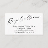 Bindende RSVP Online Elegant Luxury Script Font Informatiekaartje (Voorkant)