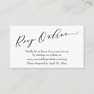Bindende RSVP Online Elegant Luxury Script Font Informatiekaartje