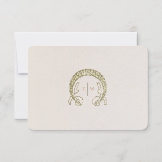 Bindende RSVP QR Code  Art Nouveau Mucha Kaart (Achterkant)