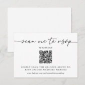 Bindende RSVP QR Code Response Kaart (Voorkant / Achterkant)