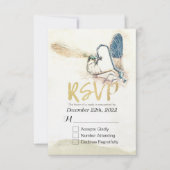 Bindende RSVP Reply Dragonfly Mating Love Heart (Voorkant)