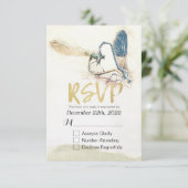 Bindende RSVP Reply Dragonfly Mating Love Heart Kaartje (Staand voorkant)