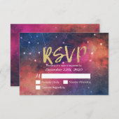 Bindende RSVP Reply Galaxy Nebula Constellations (Voorkant / Achterkant)