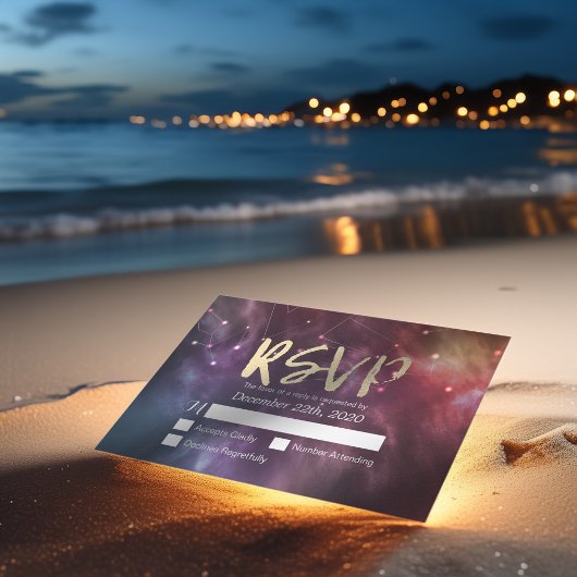 Bindende RSVP Reply Galaxy Nebula Constellations