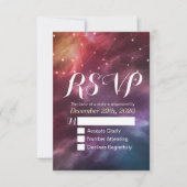 Bindende RSVP Reply Galaxy Nebula Constellations Kaartje (Voorkant)