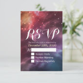 Bindende RSVP Reply Galaxy Nebula Constellations Kaartje (Staand voorkant)