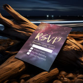Bindende RSVP Reply Galaxy Nebula Constellations Kaartje