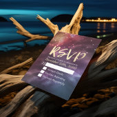 Bindende RSVP Reply Galaxy Nebula Constellations Kaartje