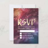 Bindende RSVP Reply Galaxy Nebula Constellations Kaartje (Voorkant)