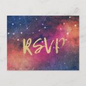 Bindende RSVP Reply Galaxy Nebula Constellations Uitnodiging Briefkaart (Voorkant)
