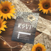 Bindende RSVP Reply Lace Sunflower Barn Wood Licht