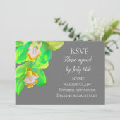 Bindende RSVP waterverf van eenvoudige bloemorchid Kaart (Staand voorkant)