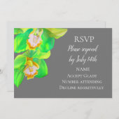 Bindende RSVP waterverf van eenvoudige bloemorchid Kaart (Voorkant / Achterkant)