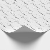 Bindende tekst op wit cadeaupapier (Hoek)