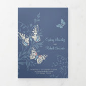 Bindende tinten van blauwe vlinders drieluik uitnodiging (Cover)