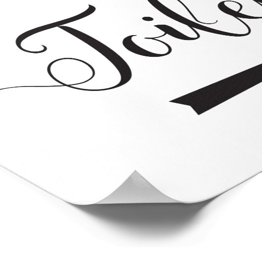 Bindende toiletten Teken Pijl-rechts Poster (Hoek)