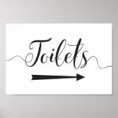 Bindende toiletten Teken Pijl-rechts Poster (Voorkant)