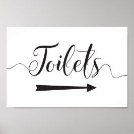 Bindende toiletten Teken Pijl-rechts Poster