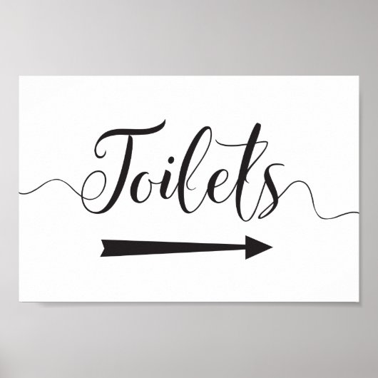 Bindende toiletten Teken Pijl-rechts Poster (Voorkant)