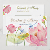 Bindende uitnodiging Roze Lotus & Blue Dragon vlie (Voorkant / Achterkant)