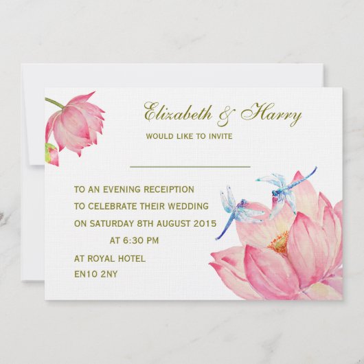 Bindende uitnodiging Roze Lotus & Blue Dragon vlie (Achterkant)