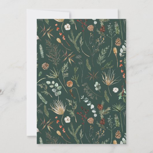 Bindende waterverf botanische bloemgroen modern kaart (Achterkant)