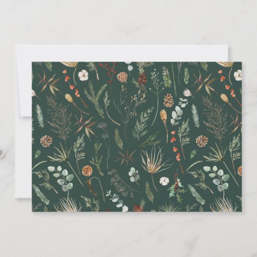 Bindende waterverf botanische groene moderne foto save the date (Achterkant)