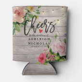 Bindende Waterverf Floral Rustic Wood String Light Blikjeskoeler (Voorkant)