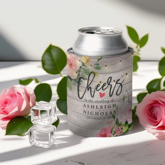 Bindende Waterverf Floral Rustic Wood String Light Blikjeskoeler