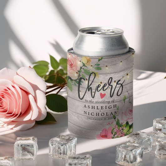 Bindende Waterverf Floral Rustic Wood String Light Blikjeskoeler