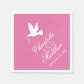 Bindende witte dove linten roze aangepaste luiers servet (Voorkant)