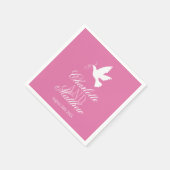 Bindende witte dove linten roze aangepaste luiers servetten (Hoek)