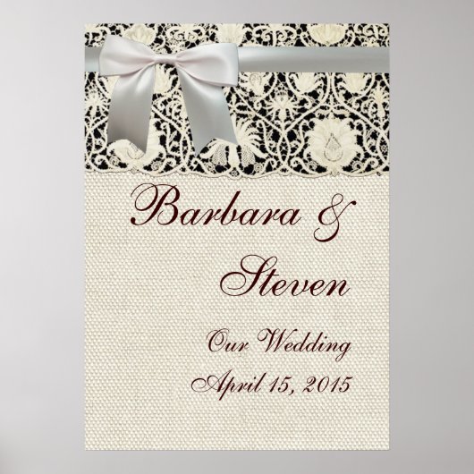 Bindende  witte kant en linen poster (Voorkant)