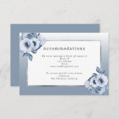 Bindende woningen stoffige blauwe bloemen wit informatiekaartje (Voorkant / Achterkant)