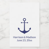 Bindende zeemansjager blauw-witte elegant voedselcontainer etiket (Enkel label)