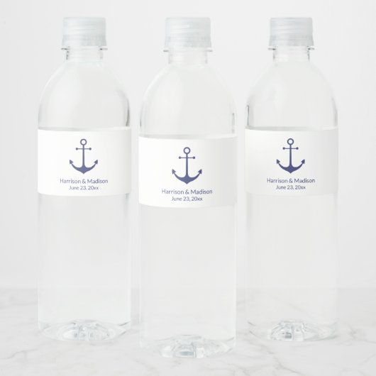 Bindende zeemansjager blauw-witte elegant waterfles etiket (Flessen)