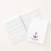 Bindende zeemijke marineblauw-witte elegante gu notitieboek (Binnen)