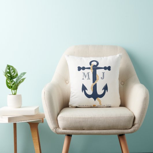Bindende zeescheepvaart - monogram voor anker kussen (Stoel)