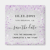 Bindende zilveren paarse glitterstof met uitzonder magneet (Voorkant)