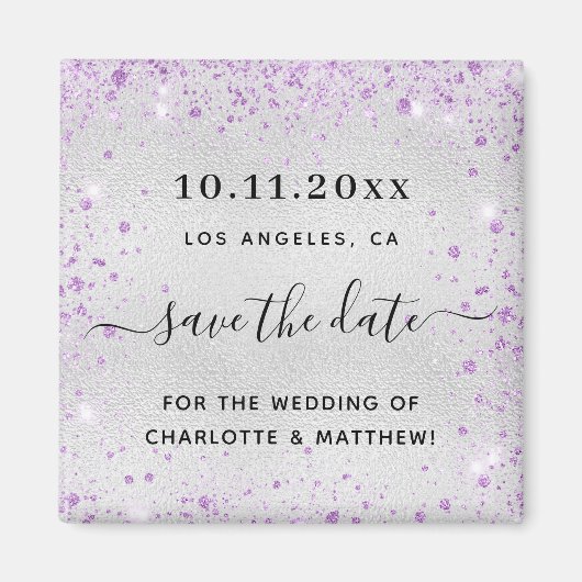 Bindende zilveren paarse glitterstof met uitzonder magneet (Voorkant)