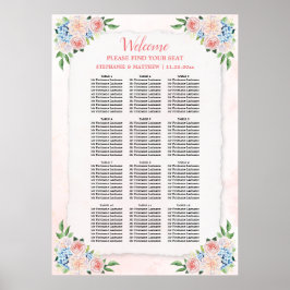 Bindende zitplaats Hydrangea Pink Floral Poster