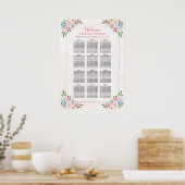 Bindende zitplaats Hydrangea Pink Floral Poster (Keuken)