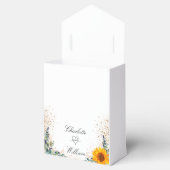 Bindende zonnebloemen Eucalyptus glitter dank u Bedankdoosjes (Geopend)