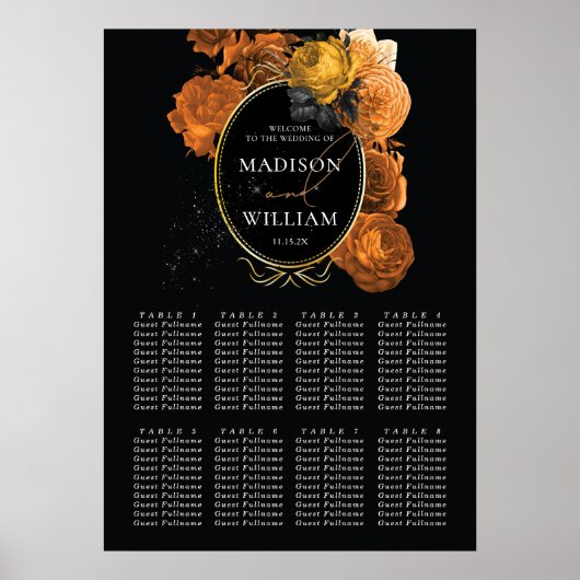 Bindende zwarte en goudkleurige zeegrafiek poster (Voorkant)