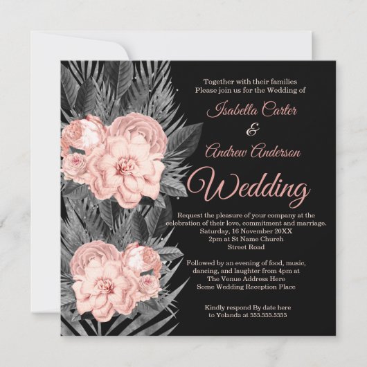 Bindende zwarte peach houtskool kaart (Voorkant)