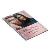 Bindfoto donkerroze zilverglitter bruid notitieboek (Rechterzijde)