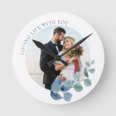 Bindfoto Eucalyptus Leaves Botanical Lijst Ronde Klok (Voorkant)