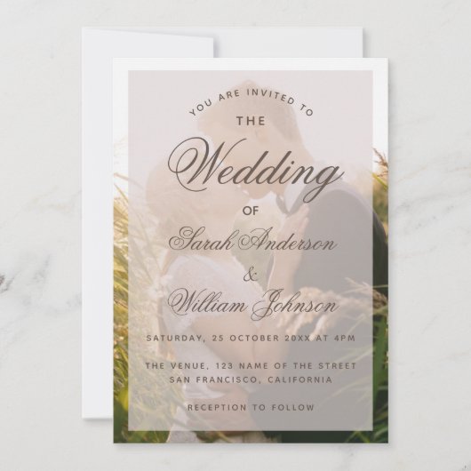 Bindfoto Transparant Elegant Script Modern Kaart (Voorkant)